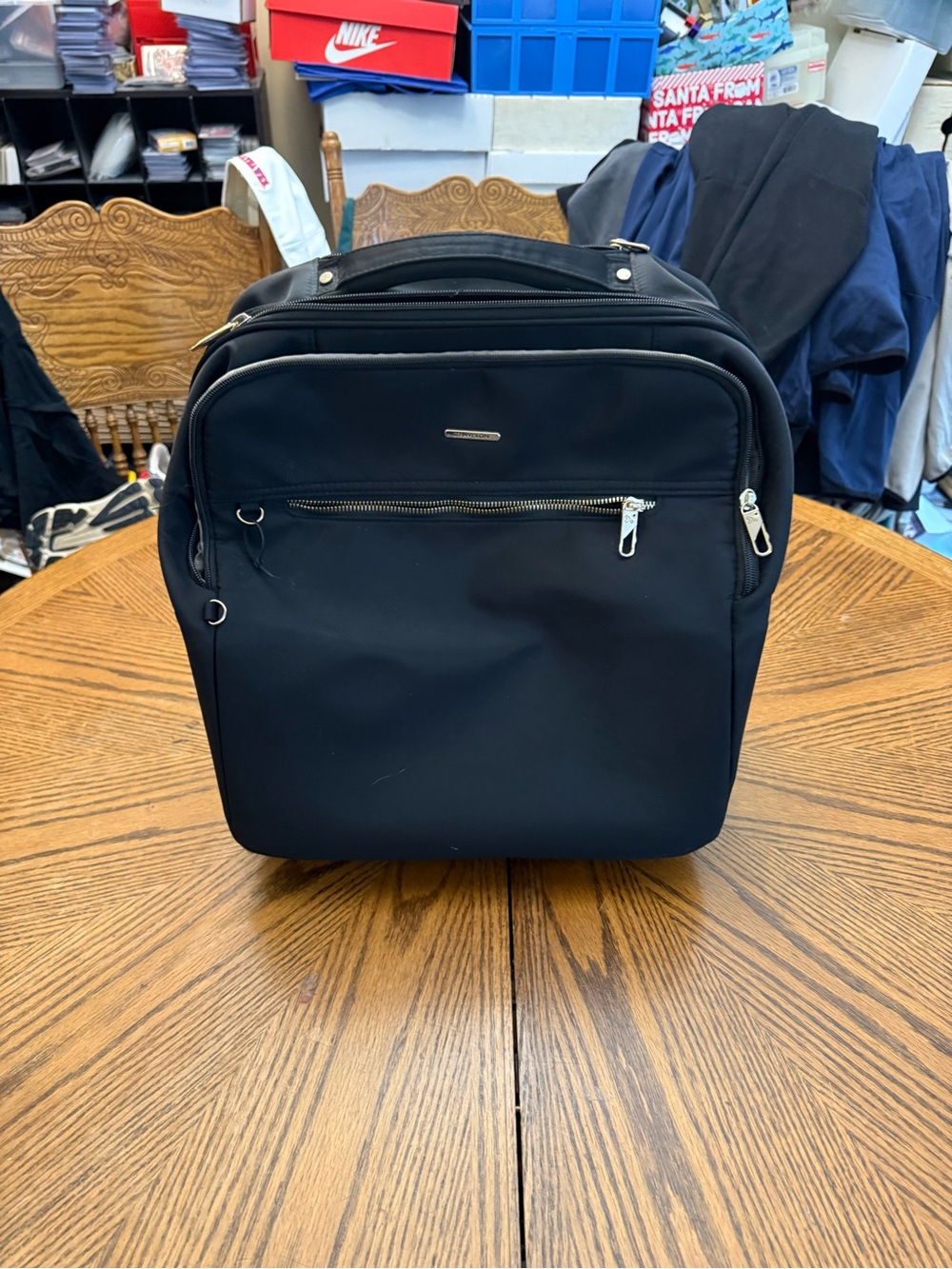 Travelon Black Compact with handle  with Front Zip Pocket